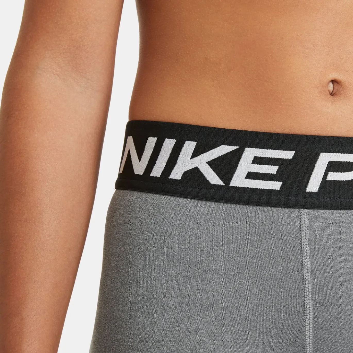 Nike Pro Slidingbroekje Meisjes Grijs Zwart Wit