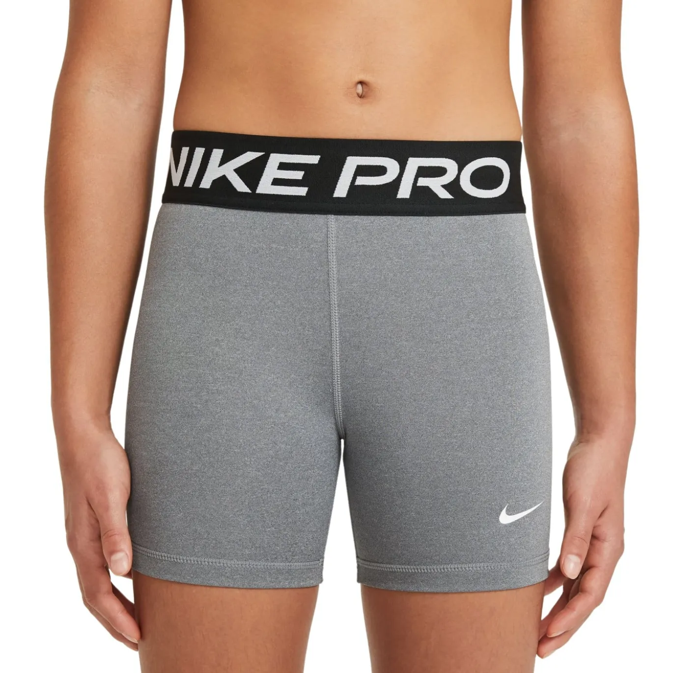 Nike Pro Slidingbroekje Meisjes Grijs Zwart Wit