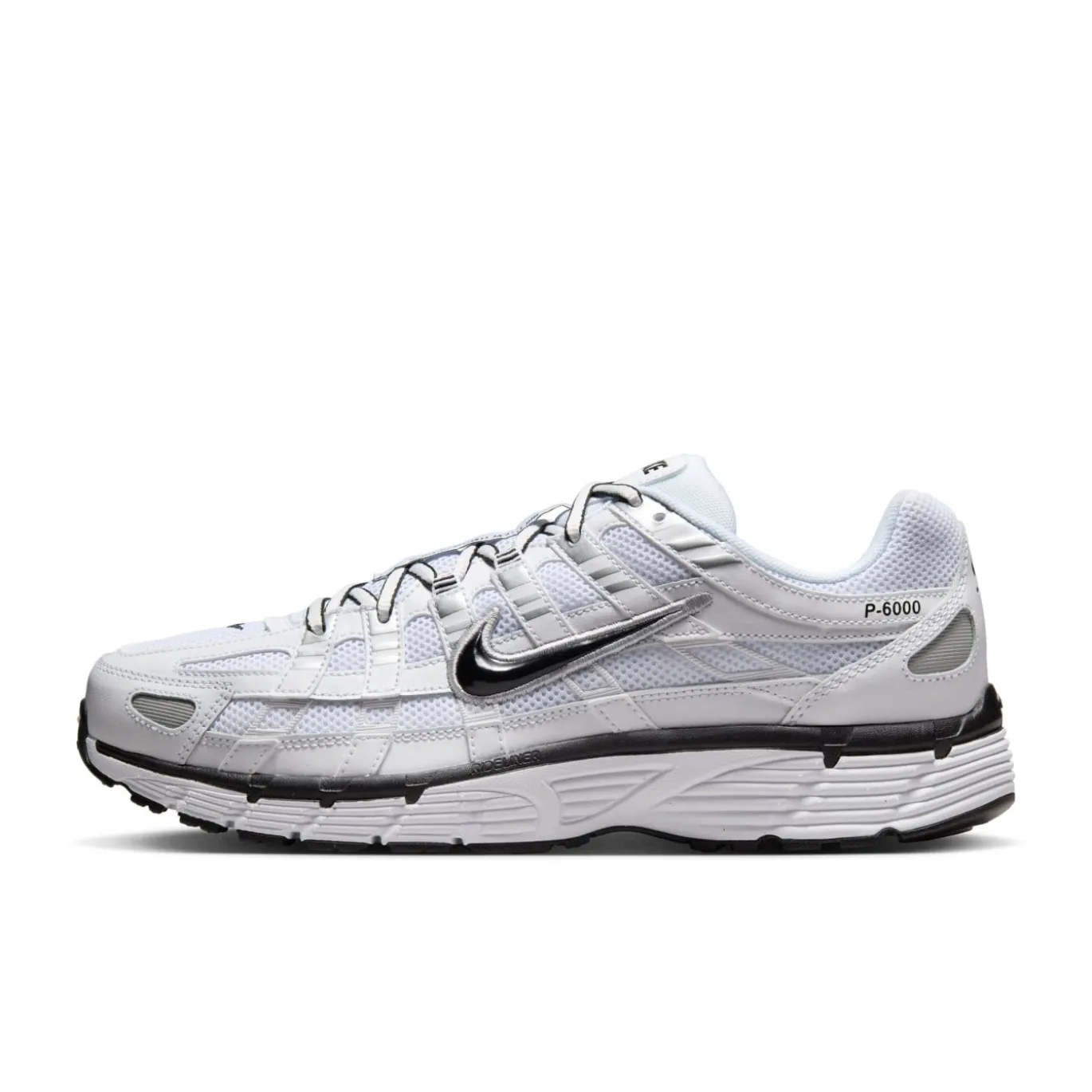 Nike P-6000 Sneakers Wit Metallic Silver Zwart
