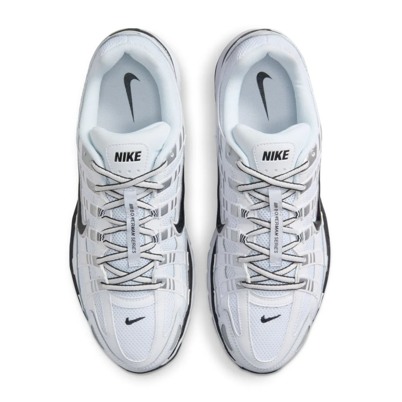 Nike P-6000 Sneakers Wit Metallic Silver Zwart