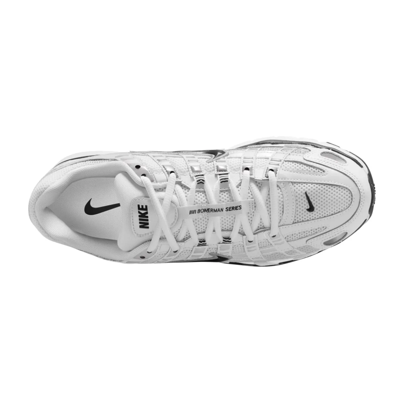 Nike P-6000 Sneakers Wit Metallic Silver Zwart