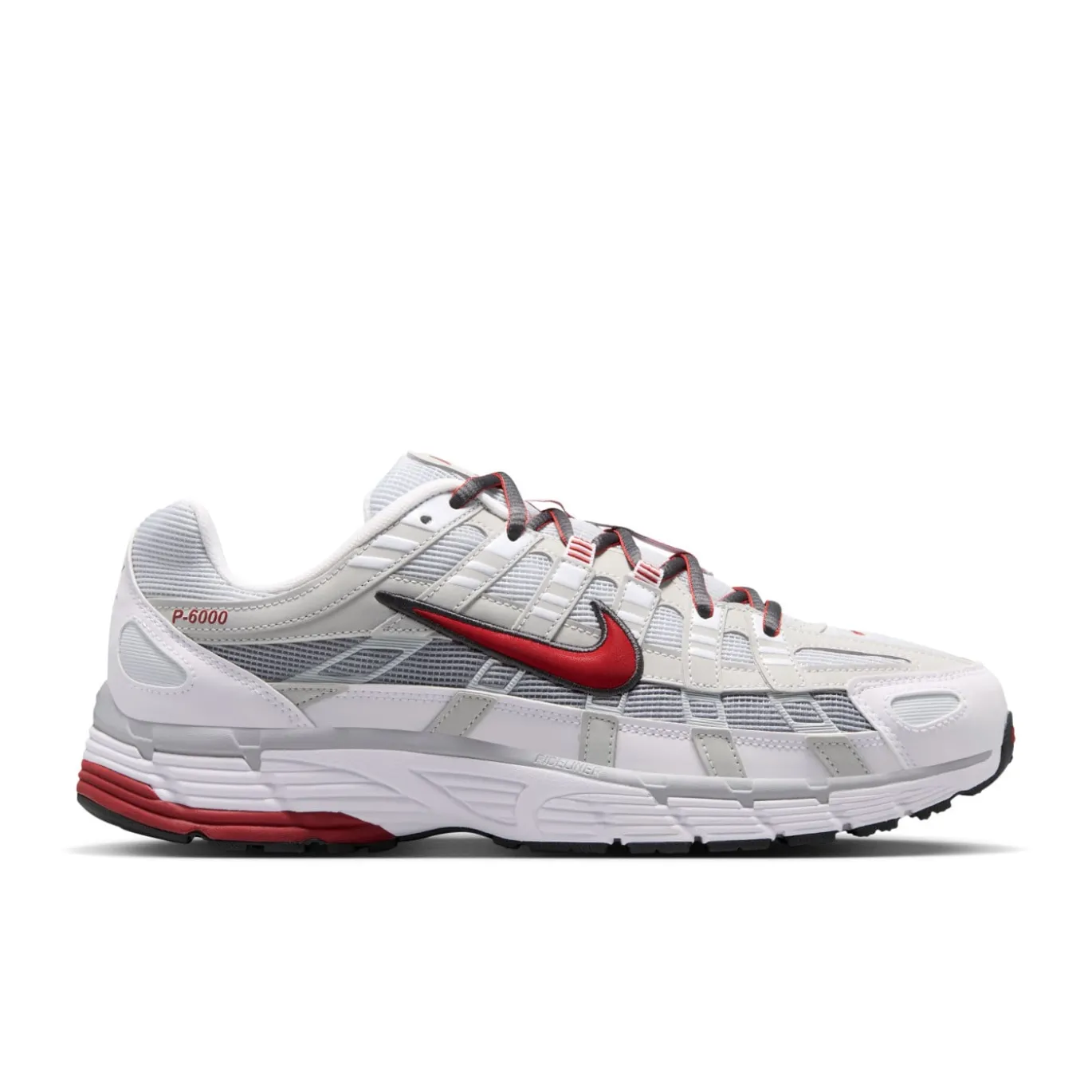 Nike P-6000 Sneakers Wit Rood Platinum Donkergrijs