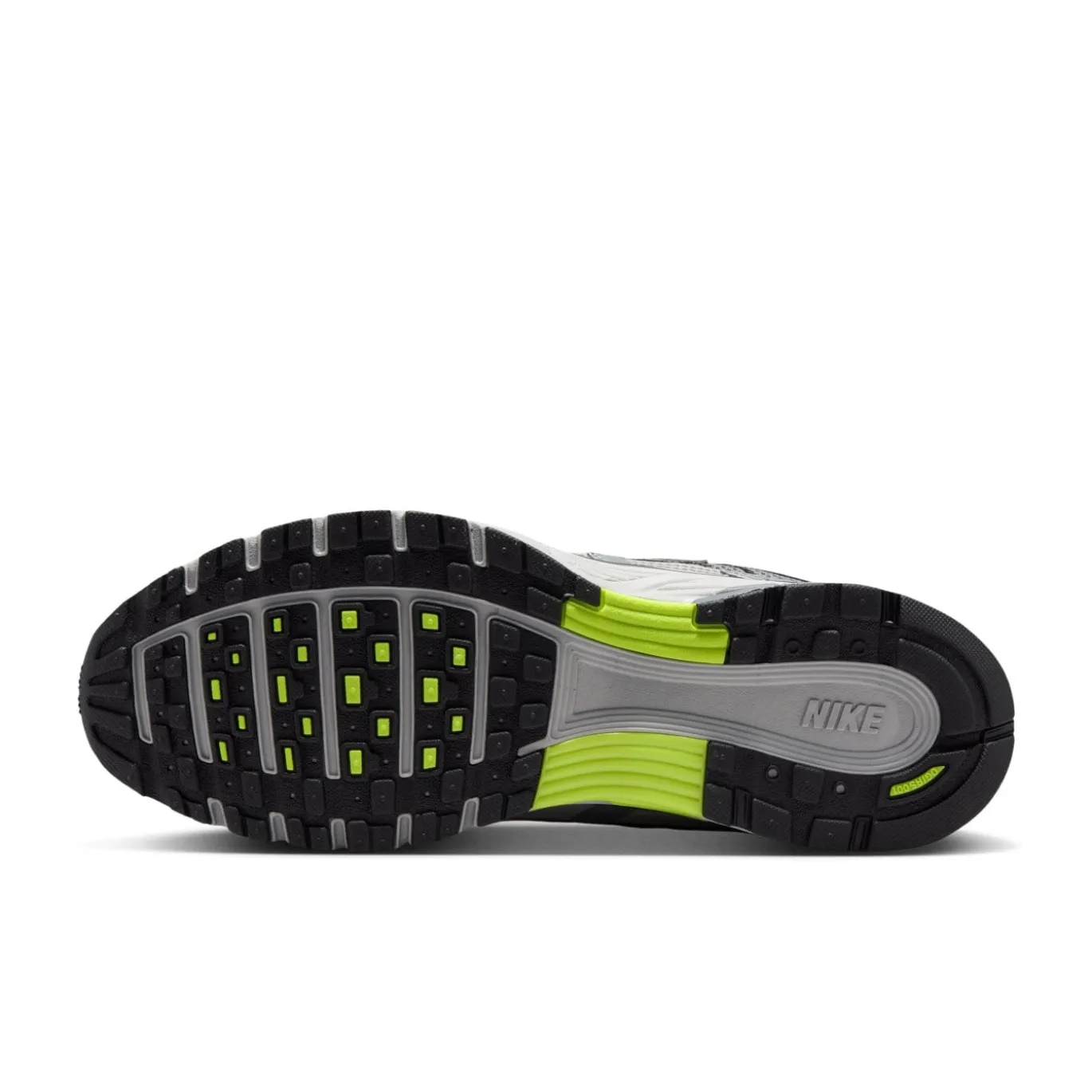 Nike P-6000 Sneakers Zwart Metallic Zilver Neongeel