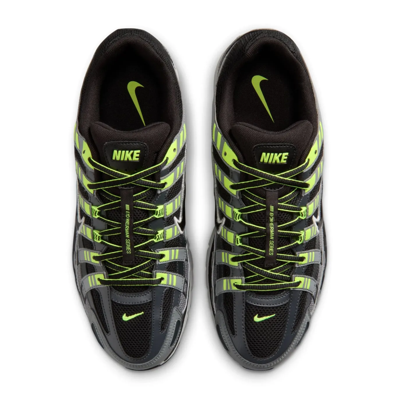 Nike P-6000 Sneakers Zwart Metallic Zilver Neongeel