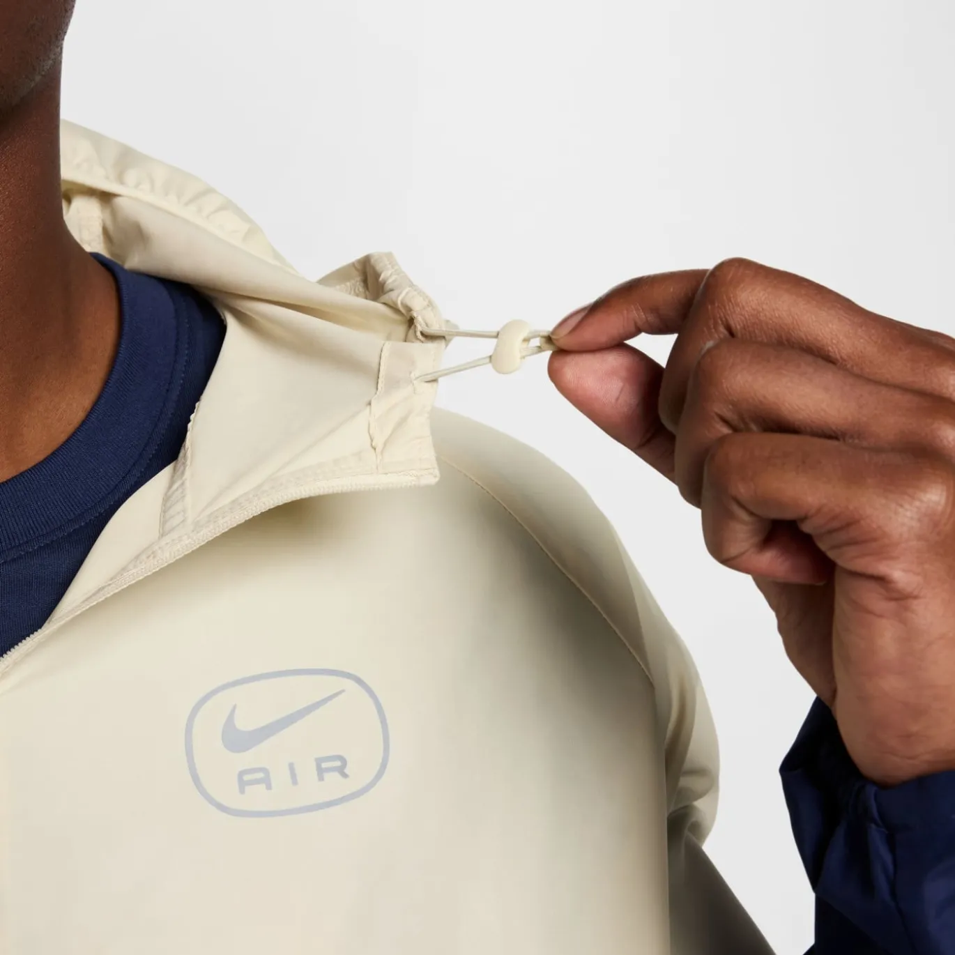 Nike Sportswear Air Woven Trainingspak Full-Zip Donkerblauw Beige Rood Zilver