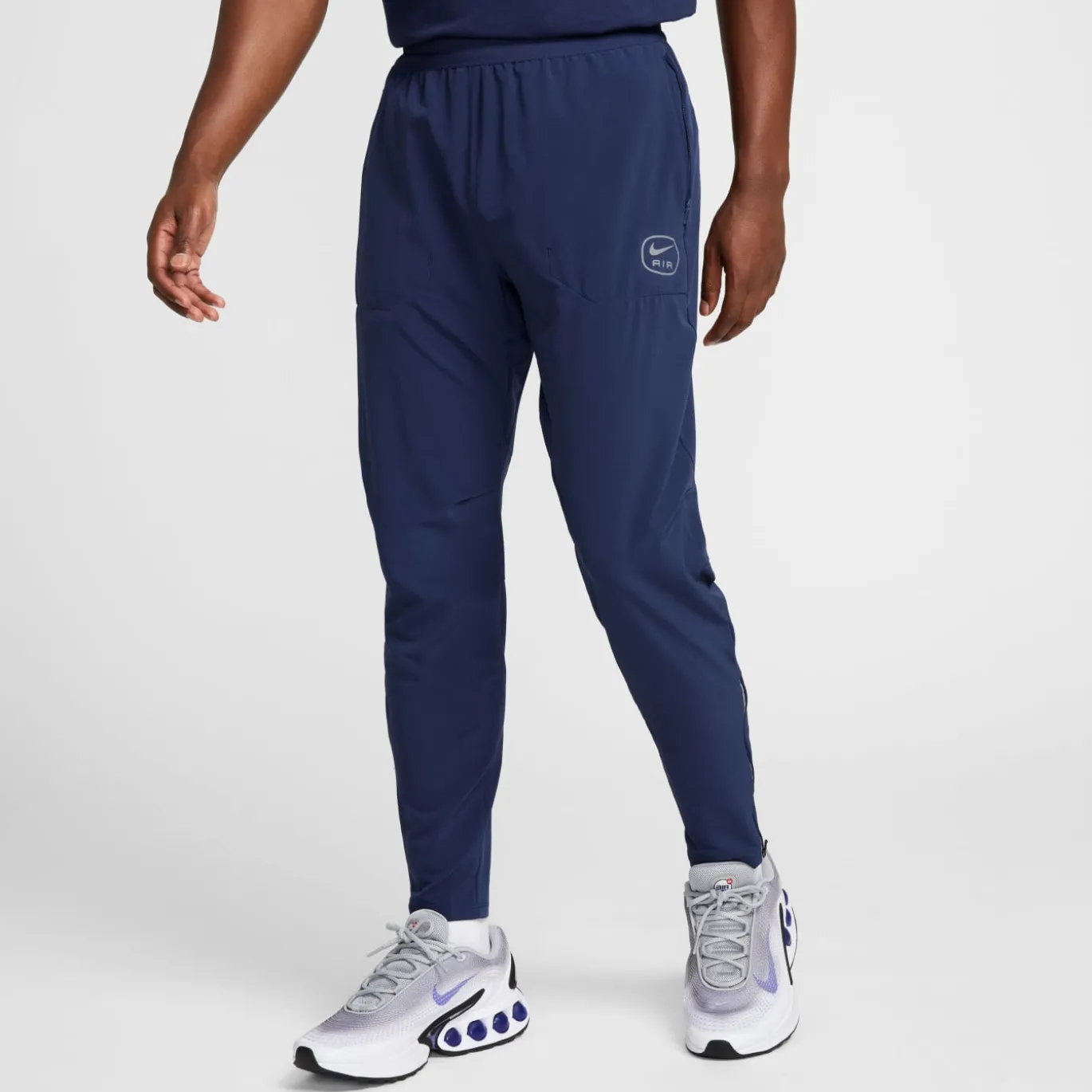 Nike Sportswear Air Woven Trainingspak Full-Zip Donkerblauw Beige Rood Zilver