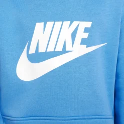Nike Sportswear Club Big Logo Fleece Hoodie Kids Blauw Wit