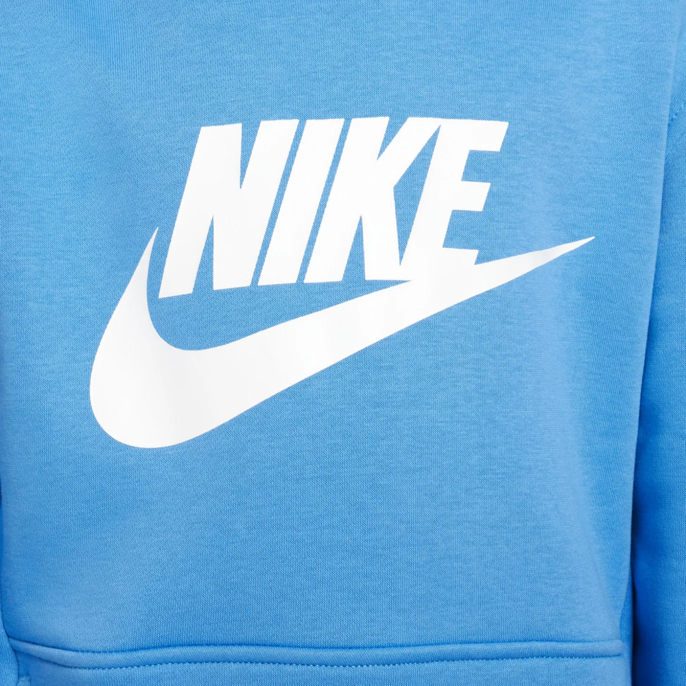 Nike Sportswear Club Big Logo Fleece Hoodie Kids Blauw Wit