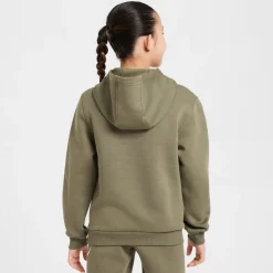 Nike Sportswear Club Big Logo Fleece Hoodie Kids Olijfgroen Wit