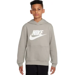 Nike Sportswear Club Big Logo Fleece Hoodie Trainingspak Kids Grijs Wit