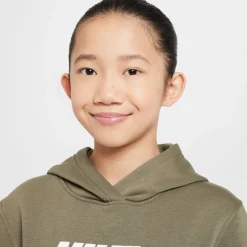 Nike Sportswear Club Big Logo Fleece Hoodie Trainingspak Kids Olijfgroen Wit