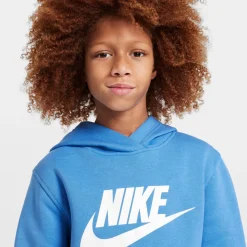 Nike Sportswear Club Big Logo Fleece Hoodie Trainingspak Kids Blauw Wit