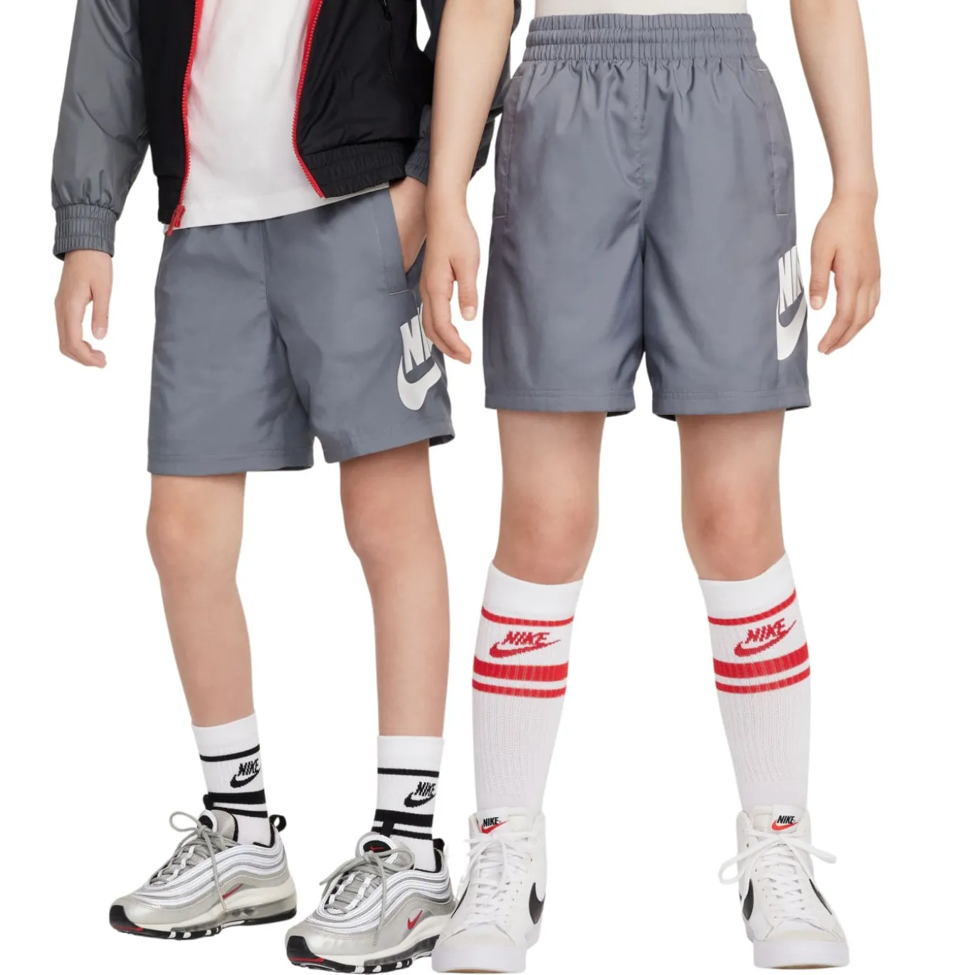 Nike Sportswear Club Broekje Woven Kids Grijs Wit