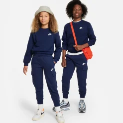 Nike Sportswear Club Fleece Crew Sweater Kids Donkerblauw Wit