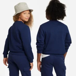 Nike Sportswear Club Fleece Crew Sweater Kids Donkerblauw Wit