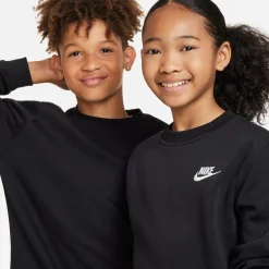 Nike Sportswear Club Fleece Crew Sweater Kids Zwart Wit