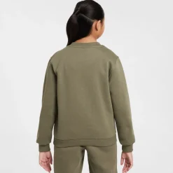 Nike Sportswear Club Fleece Crew Sweater Kids Olijfgroen Wit