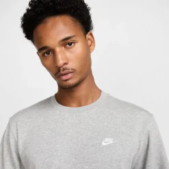Nike Sportswear Club Fleece Crew Sweater Lichtgrijs Wit