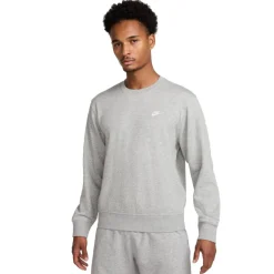 Nike Sportswear Club Fleece Crew Sweater Lichtgrijs Wit