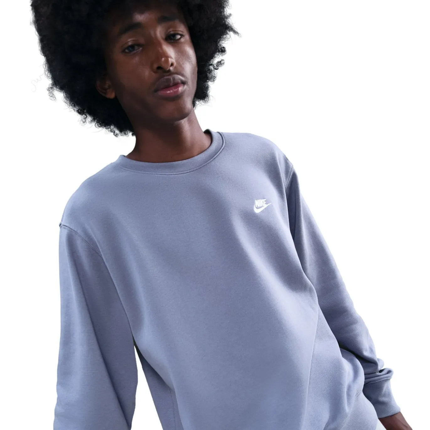 Nike Sportswear Club Fleece Crew Sweater Lichtpaars Wit