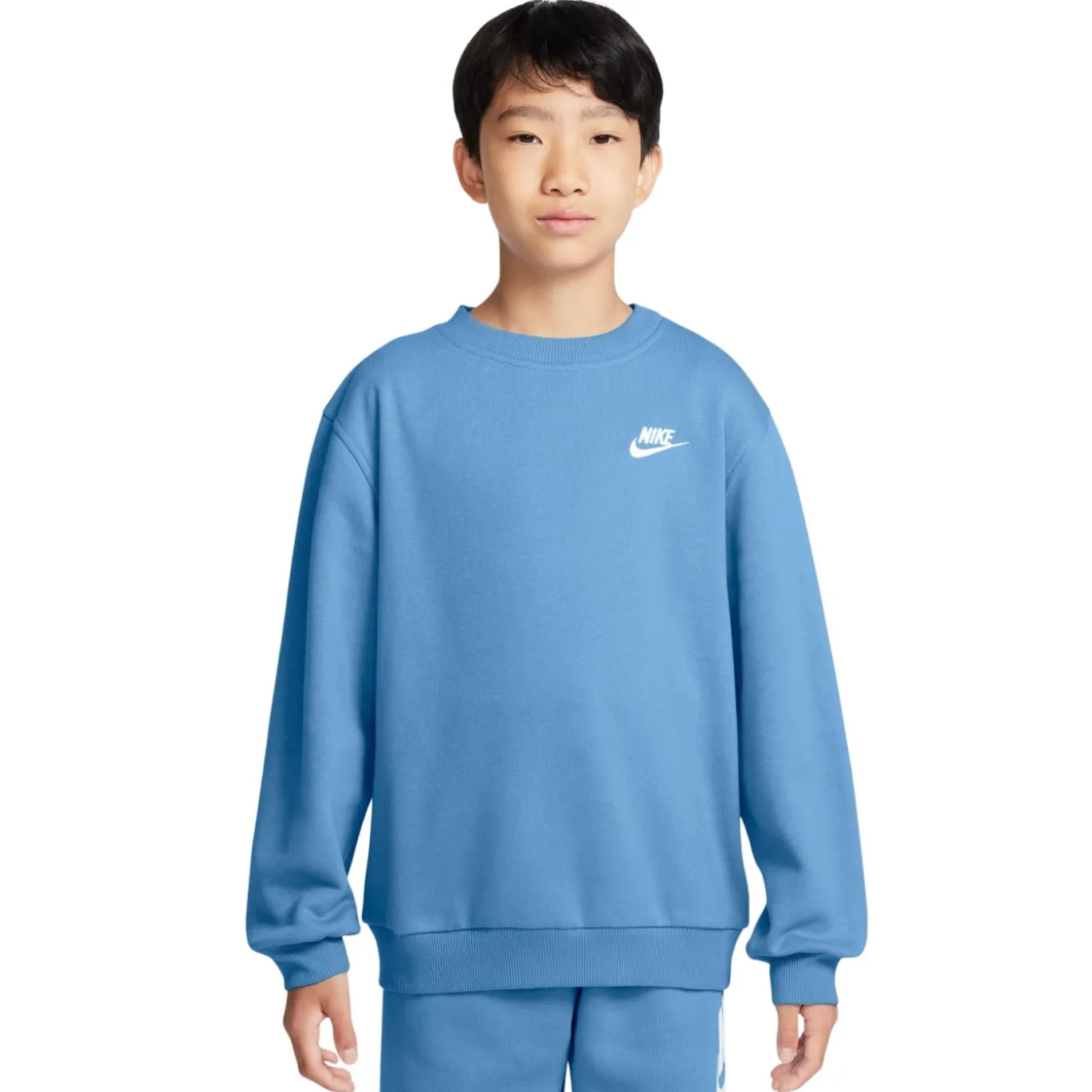 Nike Sportswear Club Fleece Crew Trainingspak Kids Blauw Wit