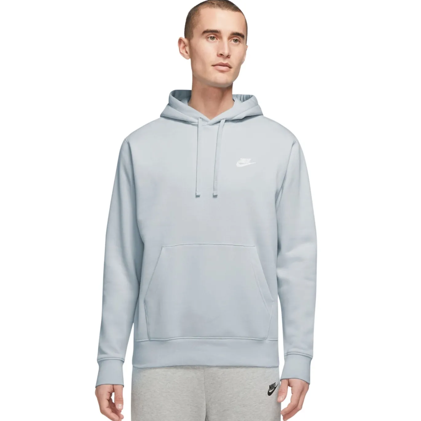 Nike Sportswear Club Fleece Hoodie Lichtgrijs Wit