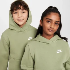 Nike Sportswear Club Fleece Hoodie Kids Lichtgroen Wit