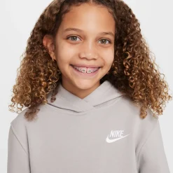 Nike Sportswear Club Fleece Hoodie Kids Grijs Wit