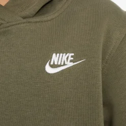 Nike Sportswear Club Fleece Hoodie Kids Olijfgroen Wit