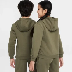 Nike Sportswear Club Fleece Hoodie Kids Olijfgroen Wit