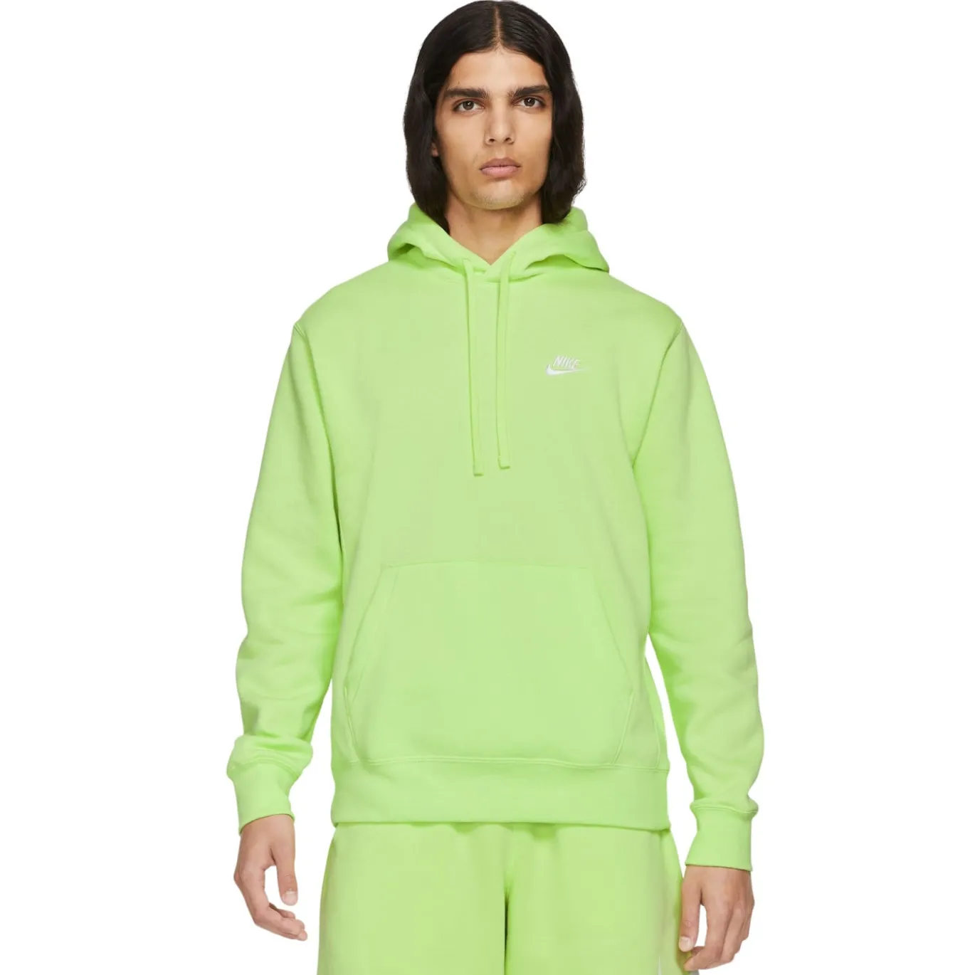 Nike Sportswear Club Fleece Hoodie Lichtgroen Wit