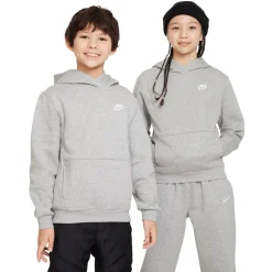 Nike Sportswear Club Fleece Hoodie Kids Lichtgrijs Wit