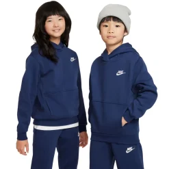 Nike Sportswear Club Fleece Hoodie Kids Donkerblauw Wit