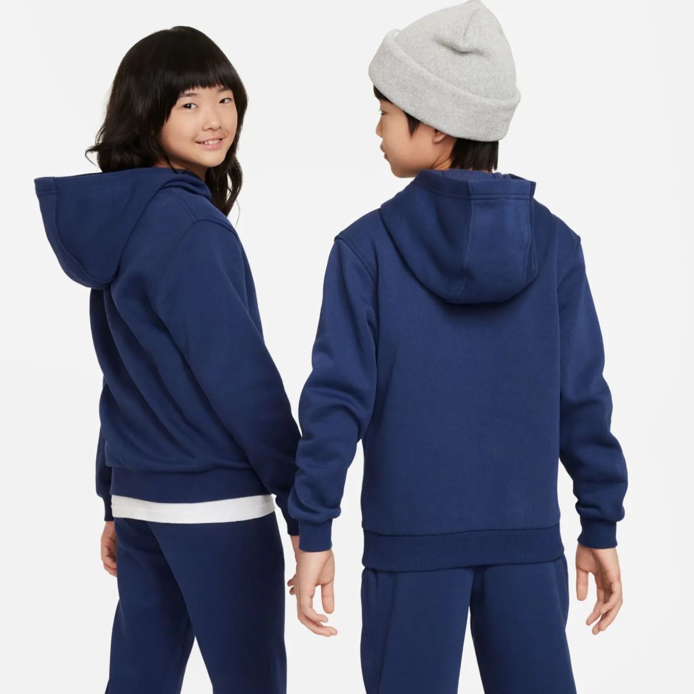 Nike Sportswear Club Fleece Hoodie Kids Donkerblauw Wit