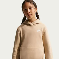 Nike Sportswear Club Fleece Hoodie Kids Beige Wit