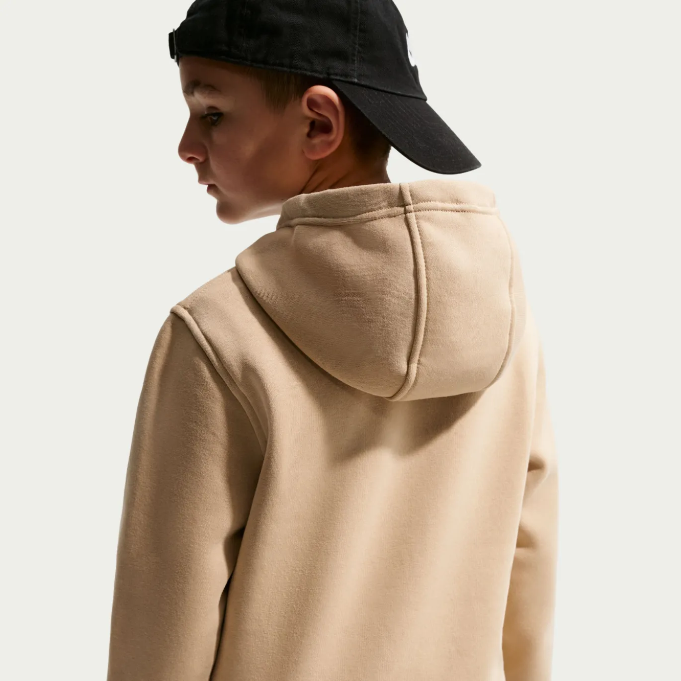 Nike Sportswear Club Fleece Hoodie Kids Beige Wit