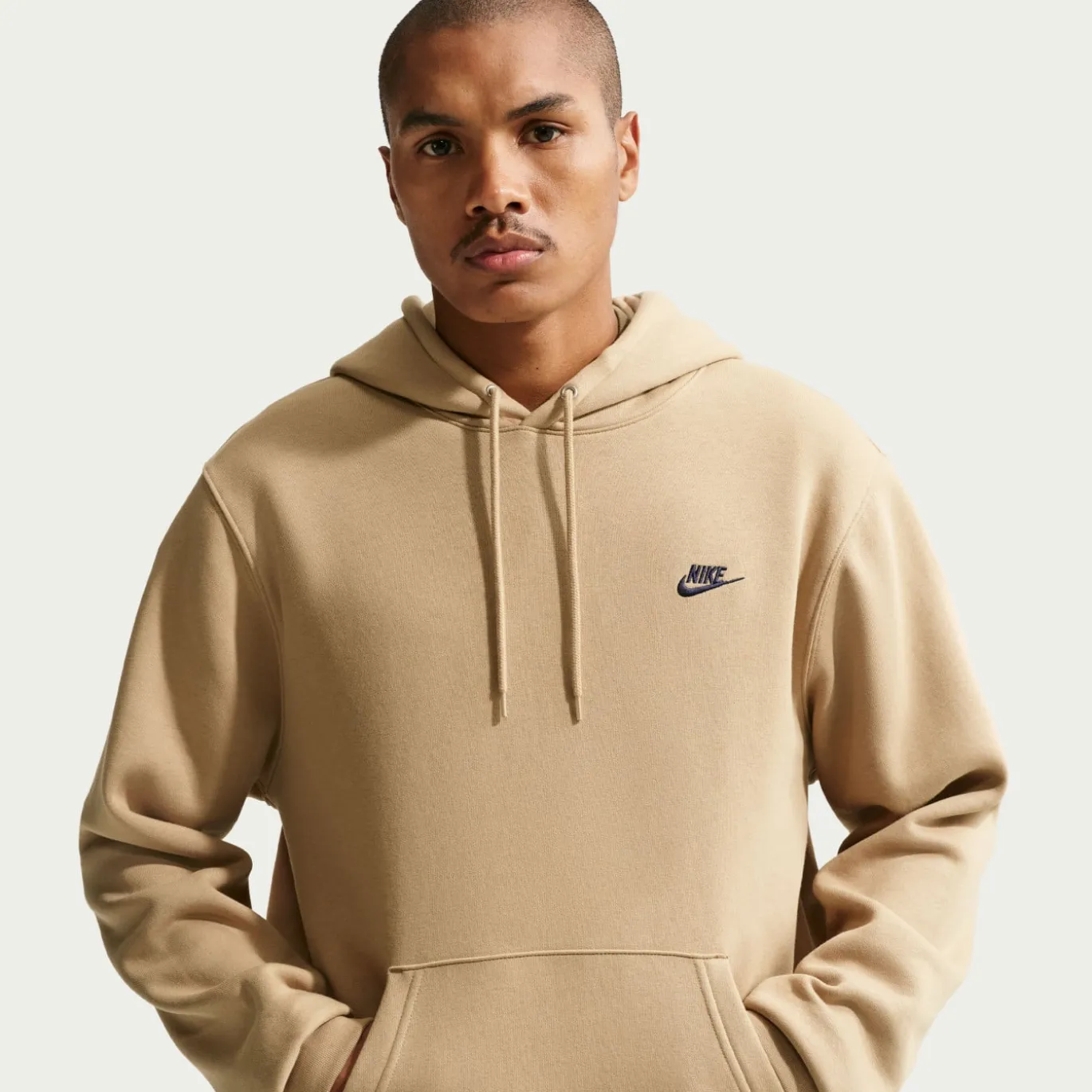 Nike Sportswear Club Fleece Hoodie Donkerbeige Donkerblauw