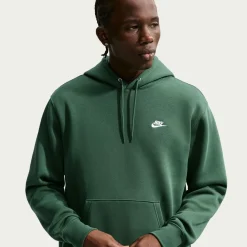 Nike Sportswear Club Fleece Hoodie Donkergroen Wit