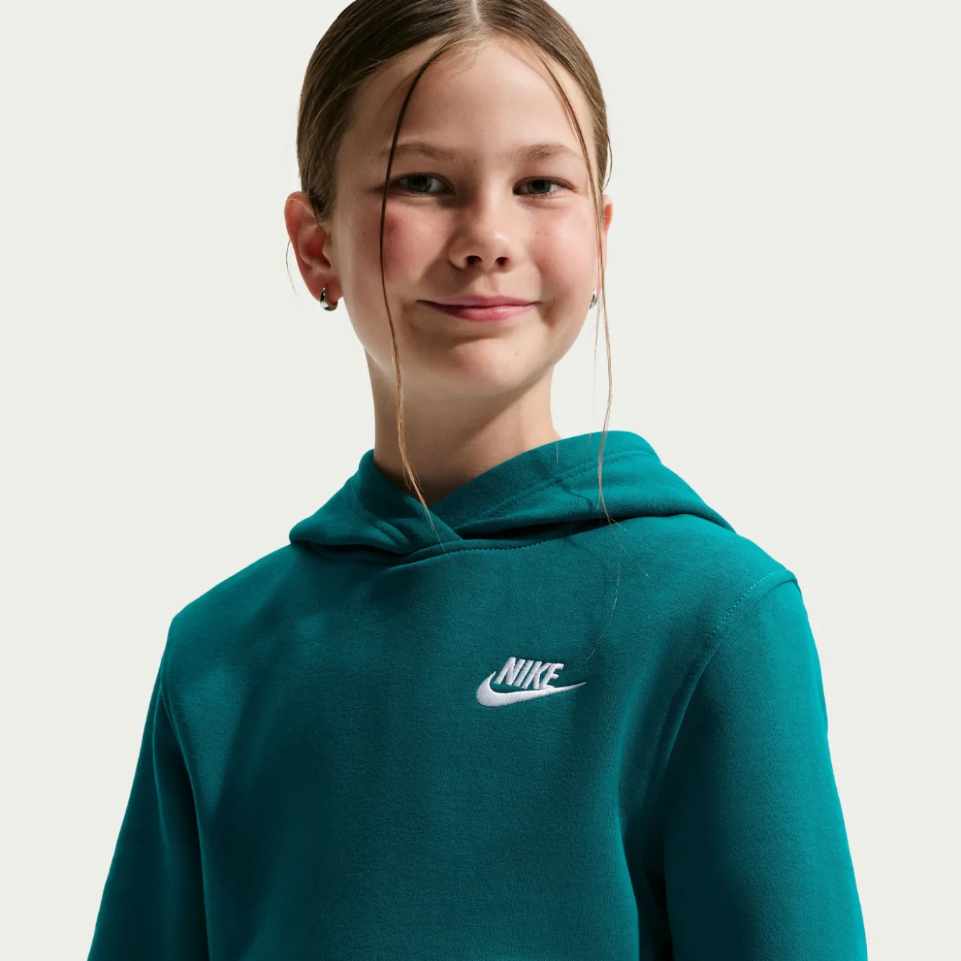 Nike Sportswear Club Fleece Hoodie Kids Turquoise Wit