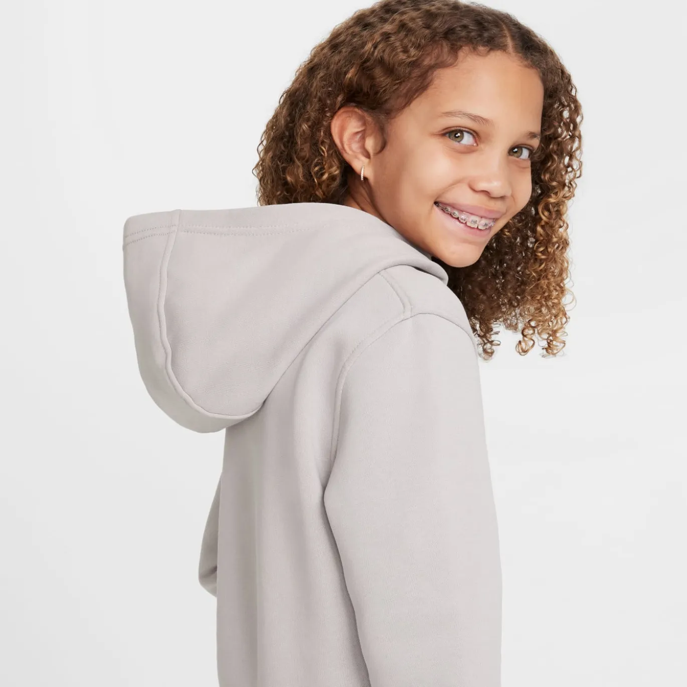 Nike Sportswear Club Fleece Hoodie Trainingspak Kids Grijs Wit