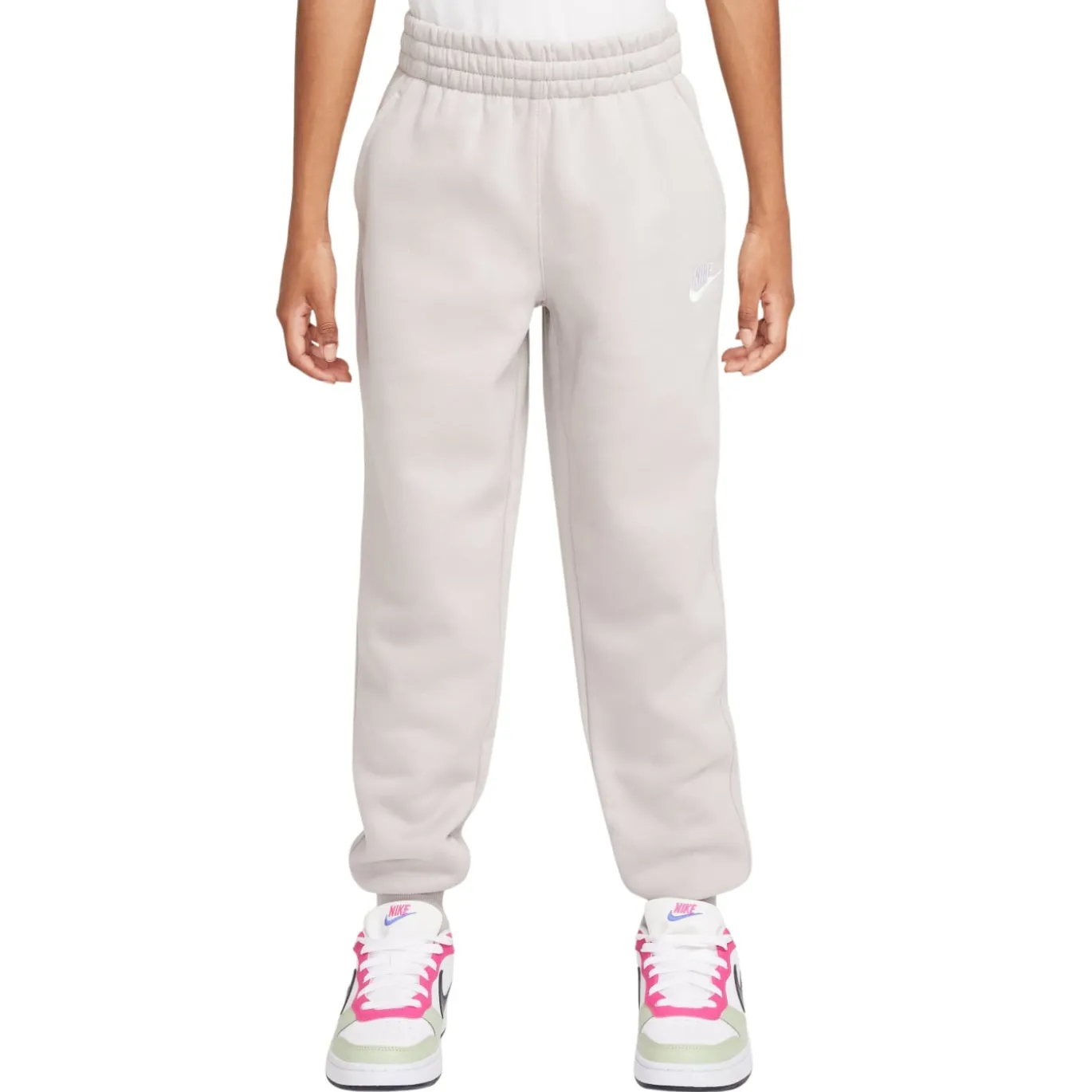 Nike Sportswear Club Fleece Hoodie Trainingspak Kids Grijs Wit