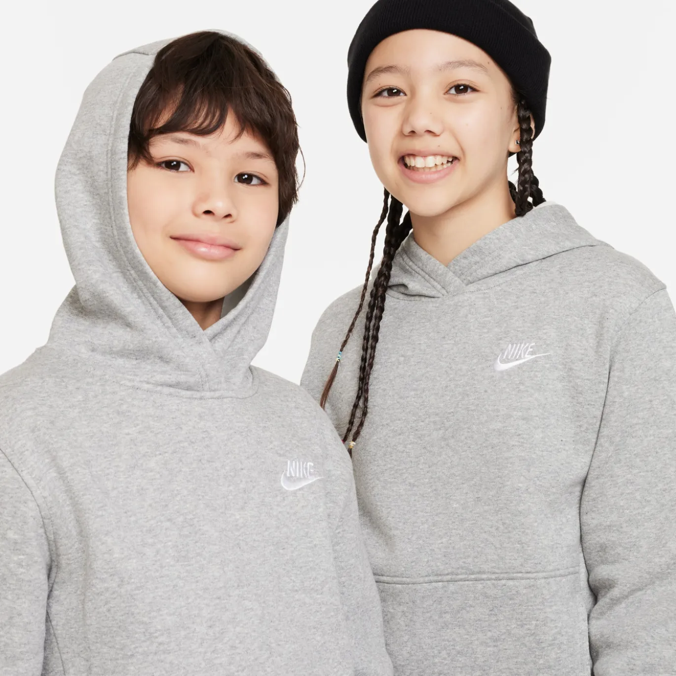 Nike Sportswear Club Fleece Hoodie Trainingspak Kids Lichtgrijs Wit