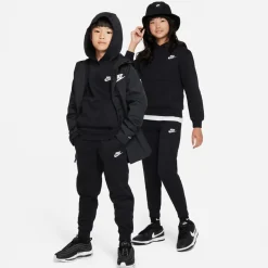 Nike Sportswear Club Fleece Hoodie Trainingspak Kids Zwart Wit