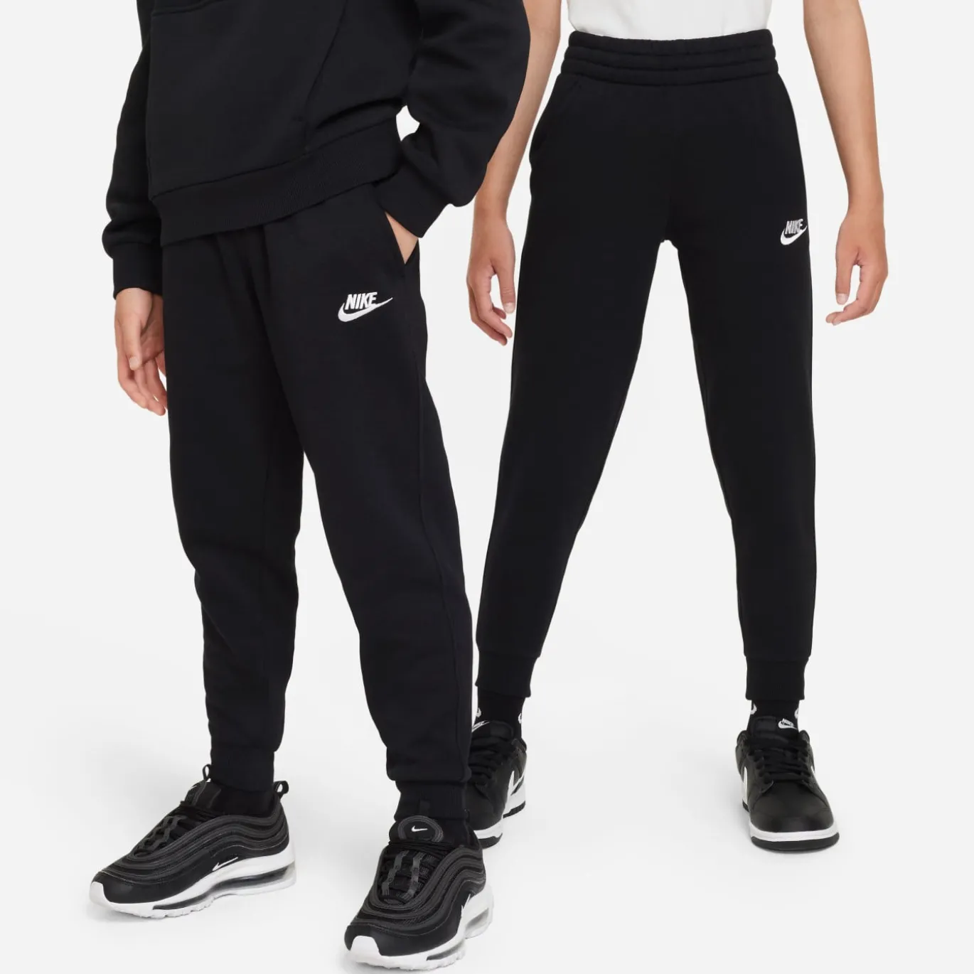 Nike Sportswear Club Fleece Hoodie Trainingspak Kids Zwart Wit