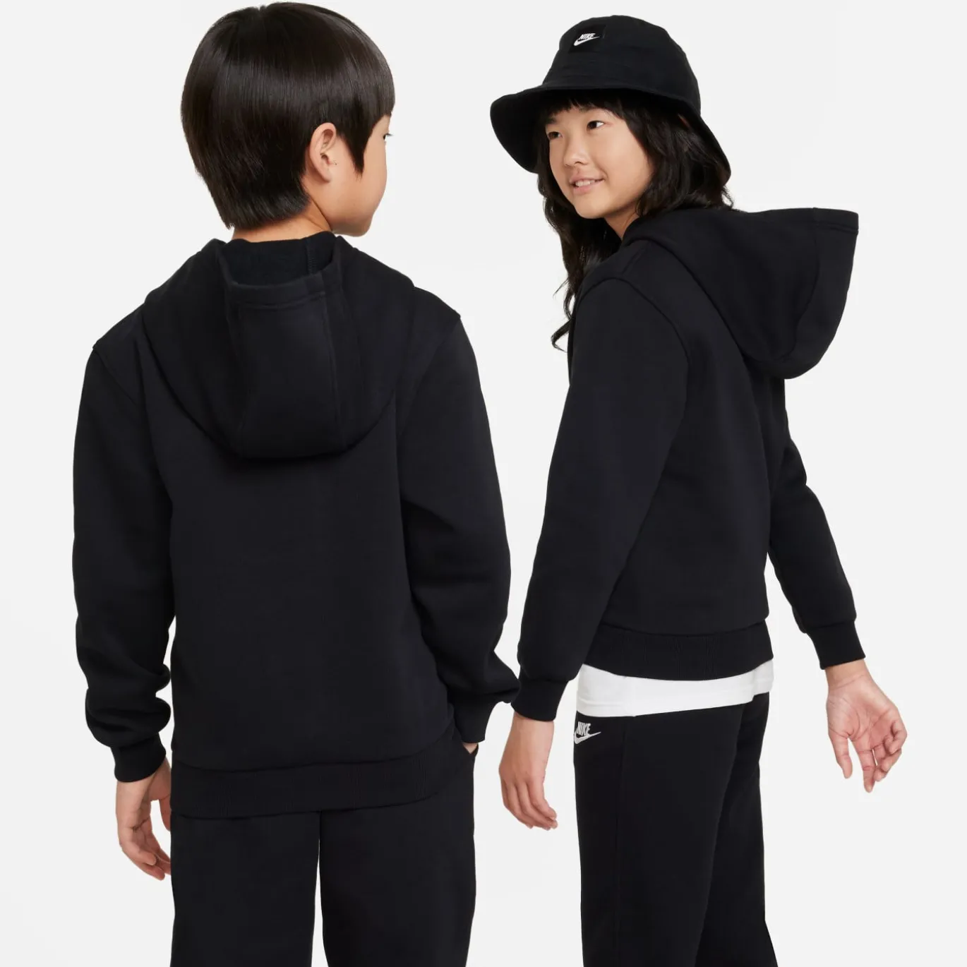 Nike Sportswear Club Fleece Hoodie Trainingspak Kids Zwart Wit