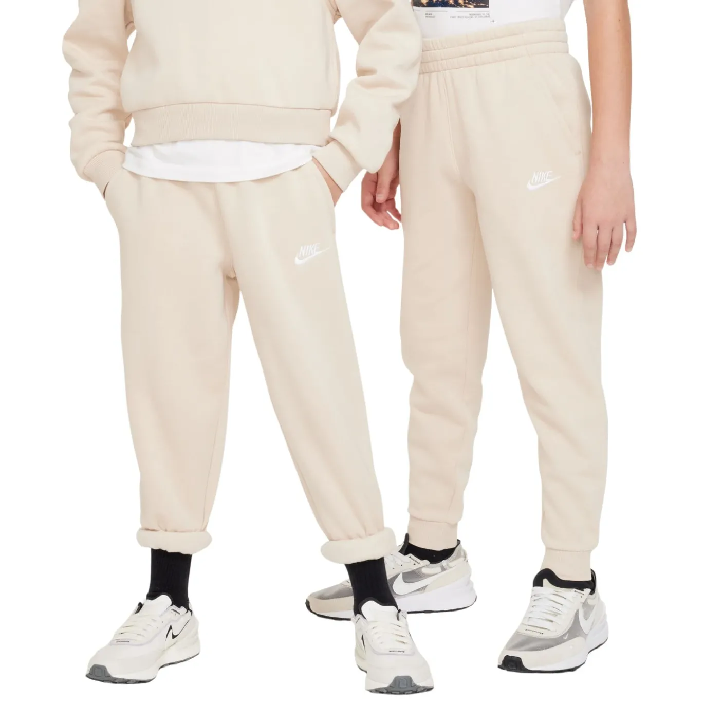 Nike Sportswear Club Fleece Joggingbroek Kids Lichtbeige Wit