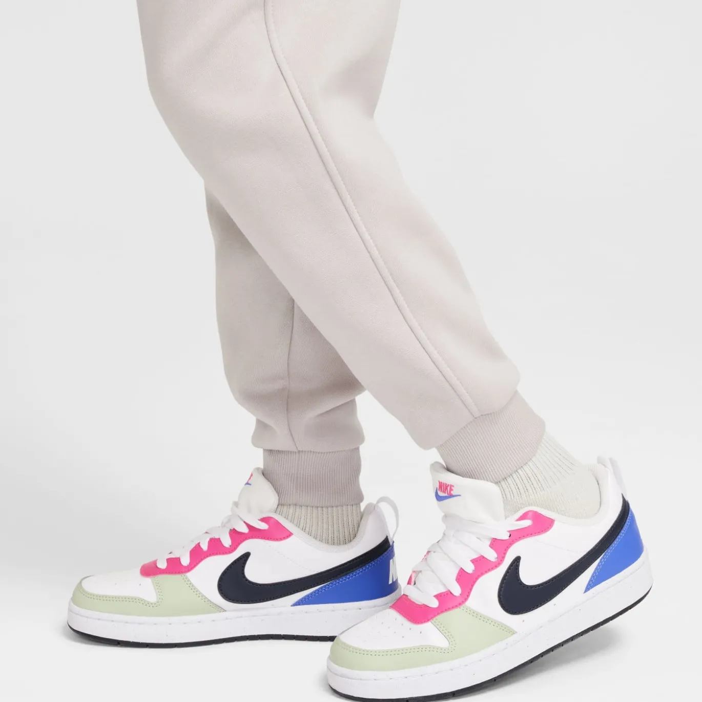 Nike Sportswear Club Fleece Joggingbroek Kids Grijs Wit