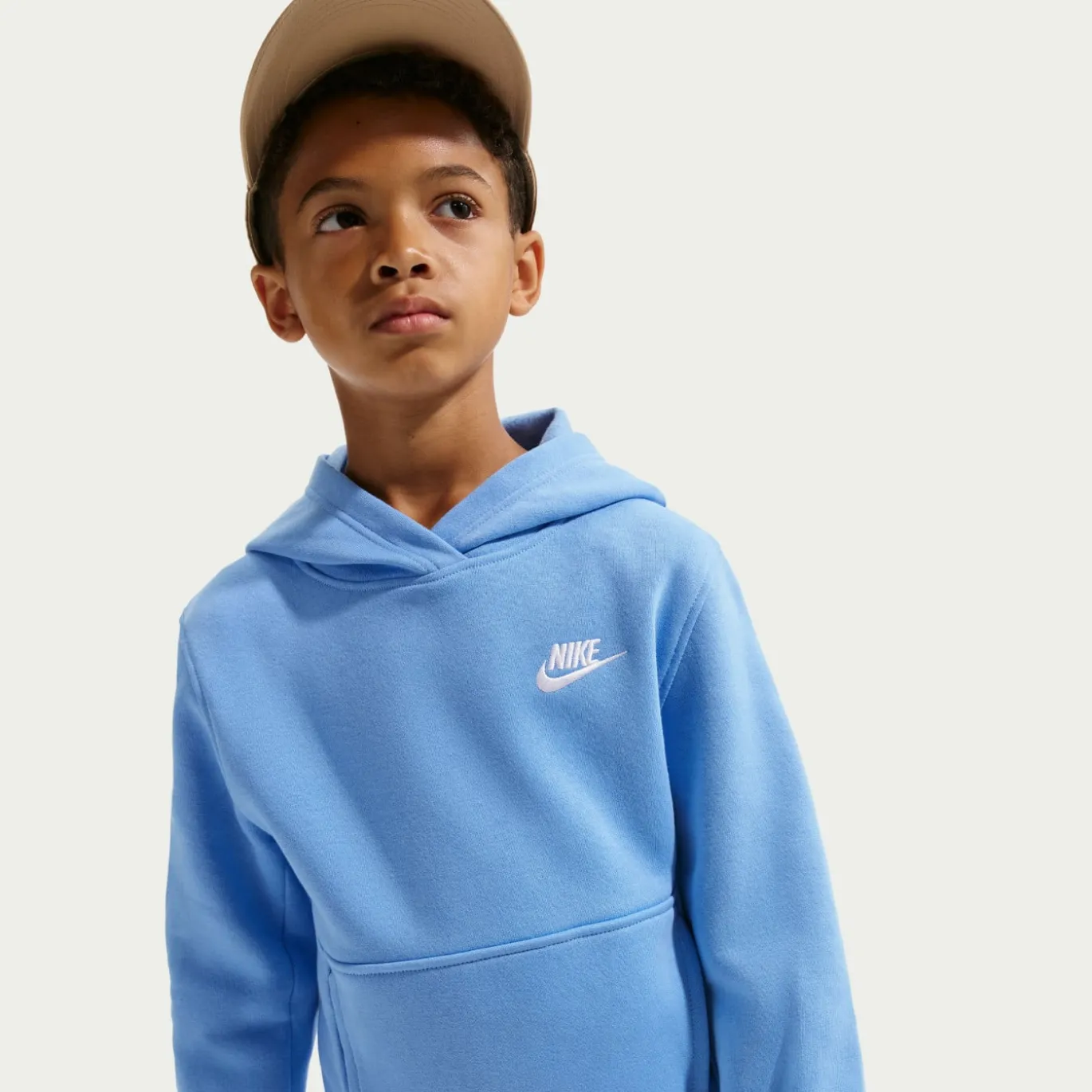 Nike Sportswear Club Fleece Joggingpak Hooded Kids Blauw Wit