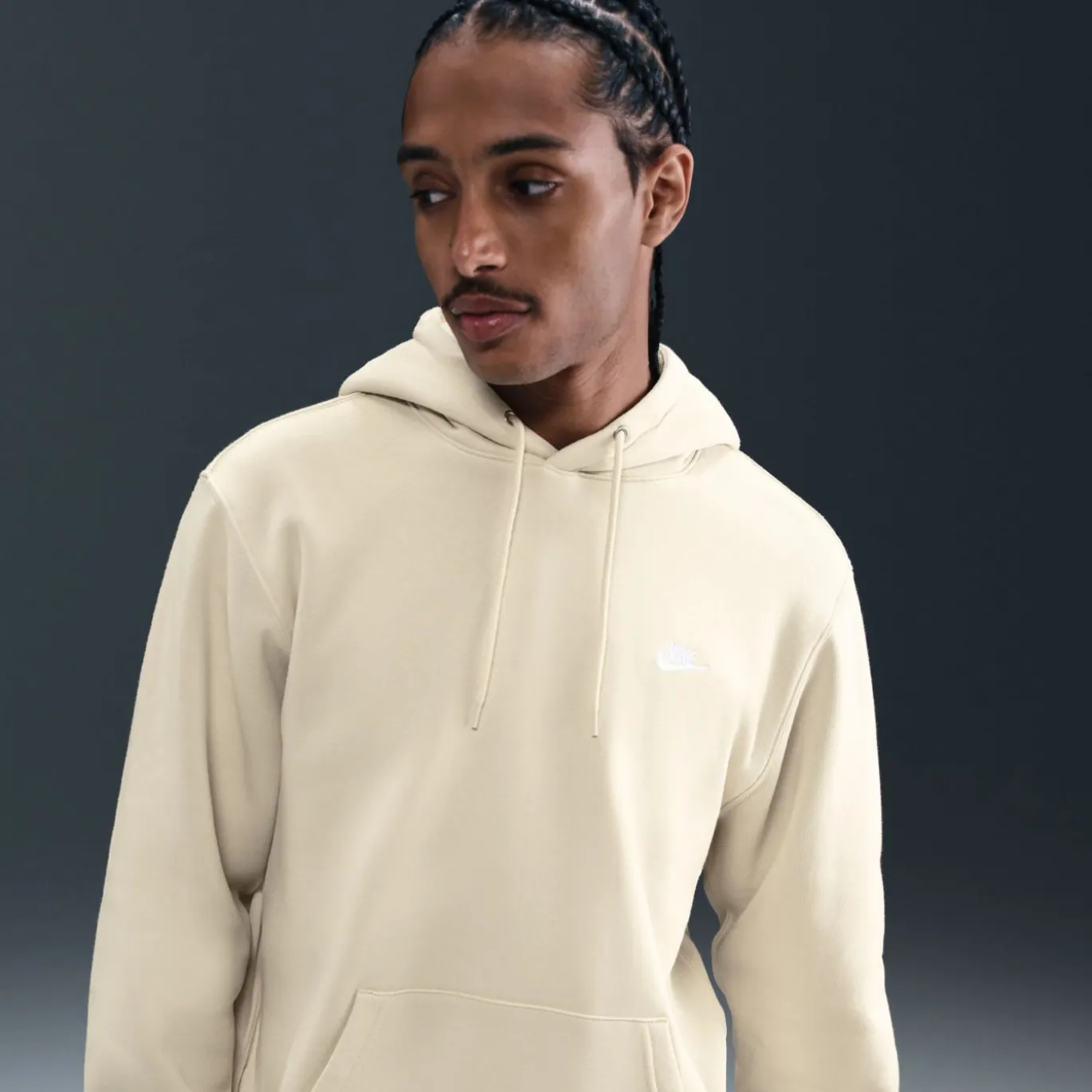 Nike Sportswear Club Fleece Joggingpak Hooded Lichtbeige Wit