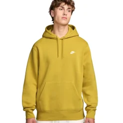 Nike Sportswear Club Fleece Joggingpak Hooded Donkergeel Wit